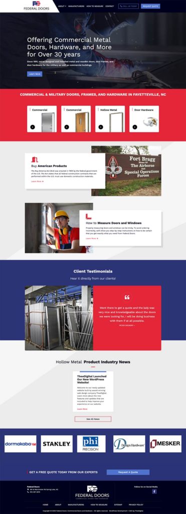 Custom Web Design for a Construction Supply Company