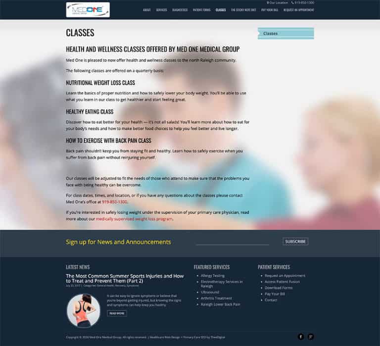 Custom WordPress Design for a Medical Industry Client