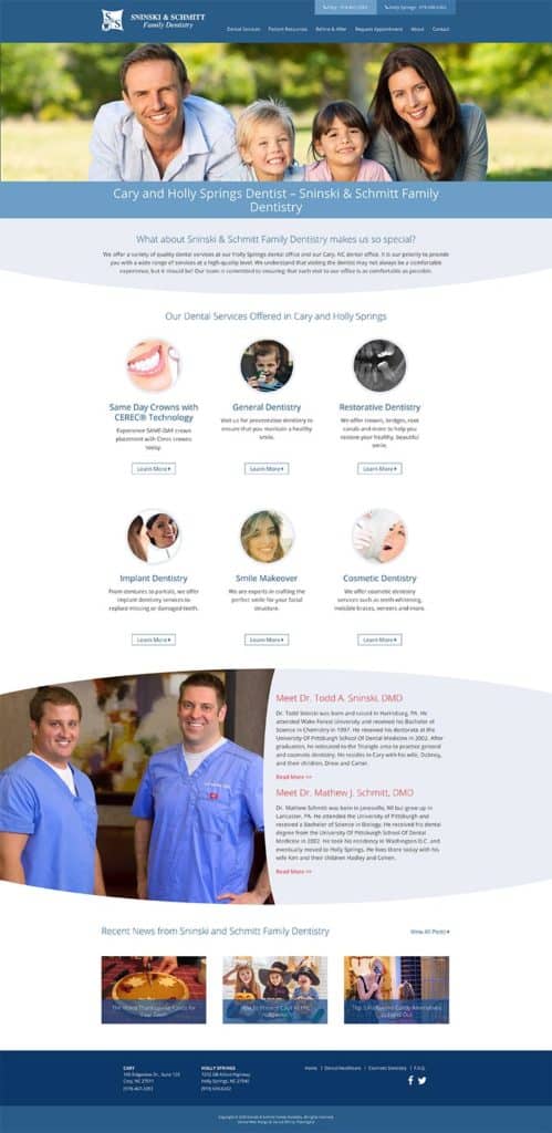 Custom Web Design for a Dentist Client
