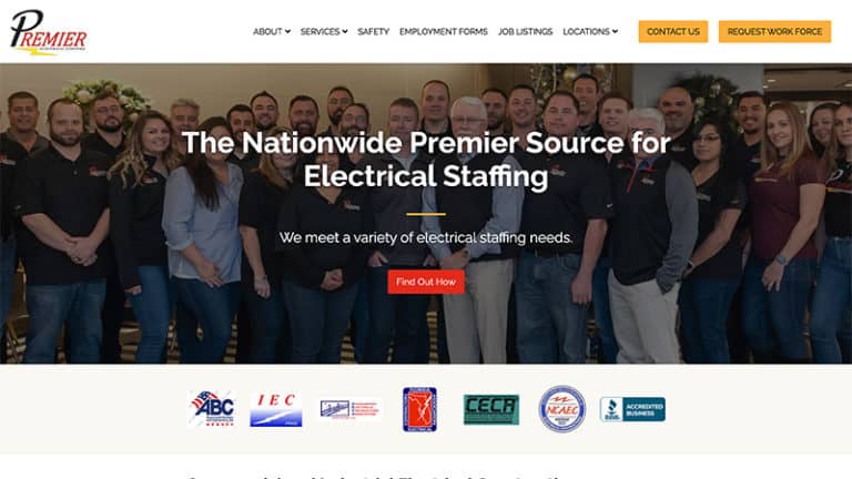 Premier Electrical Staffing | After Screenshot