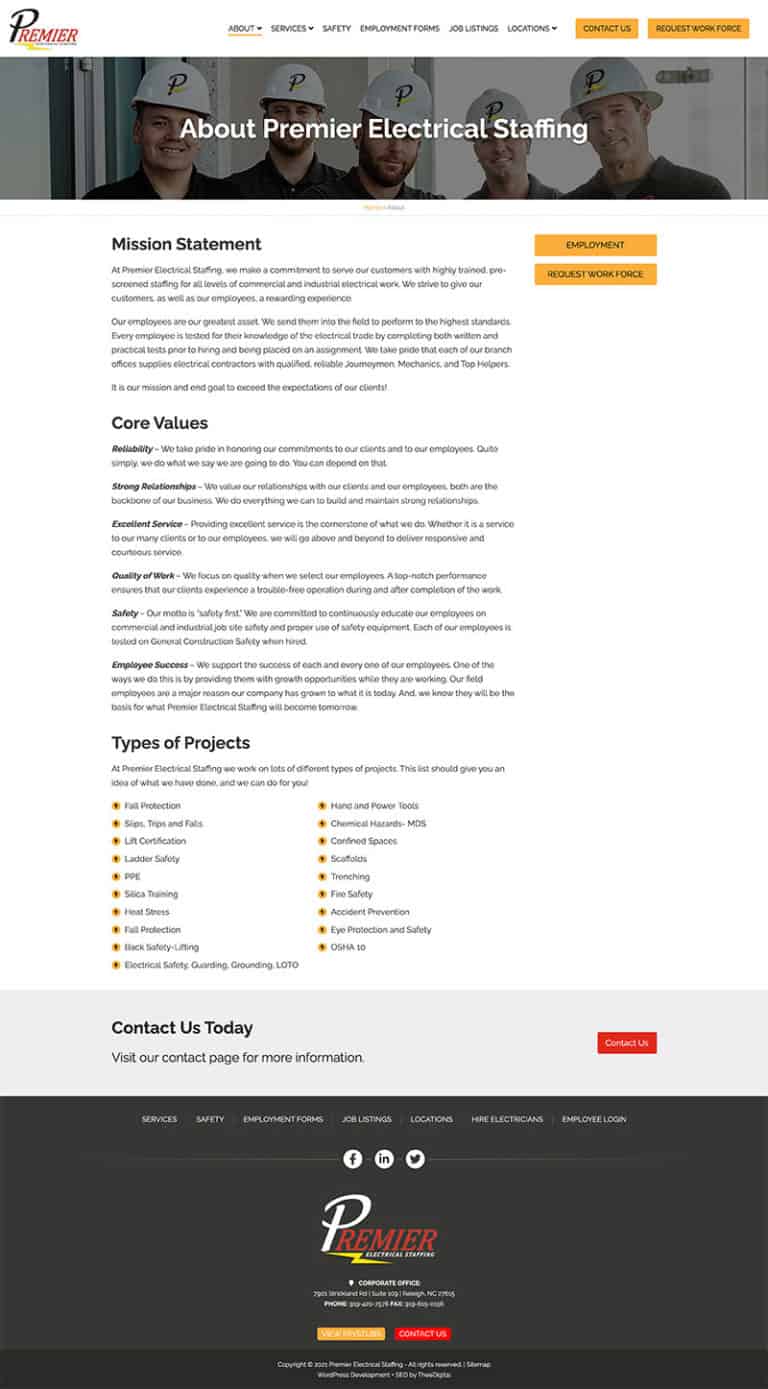 Web Design and SEO for a Construction Staffing Company