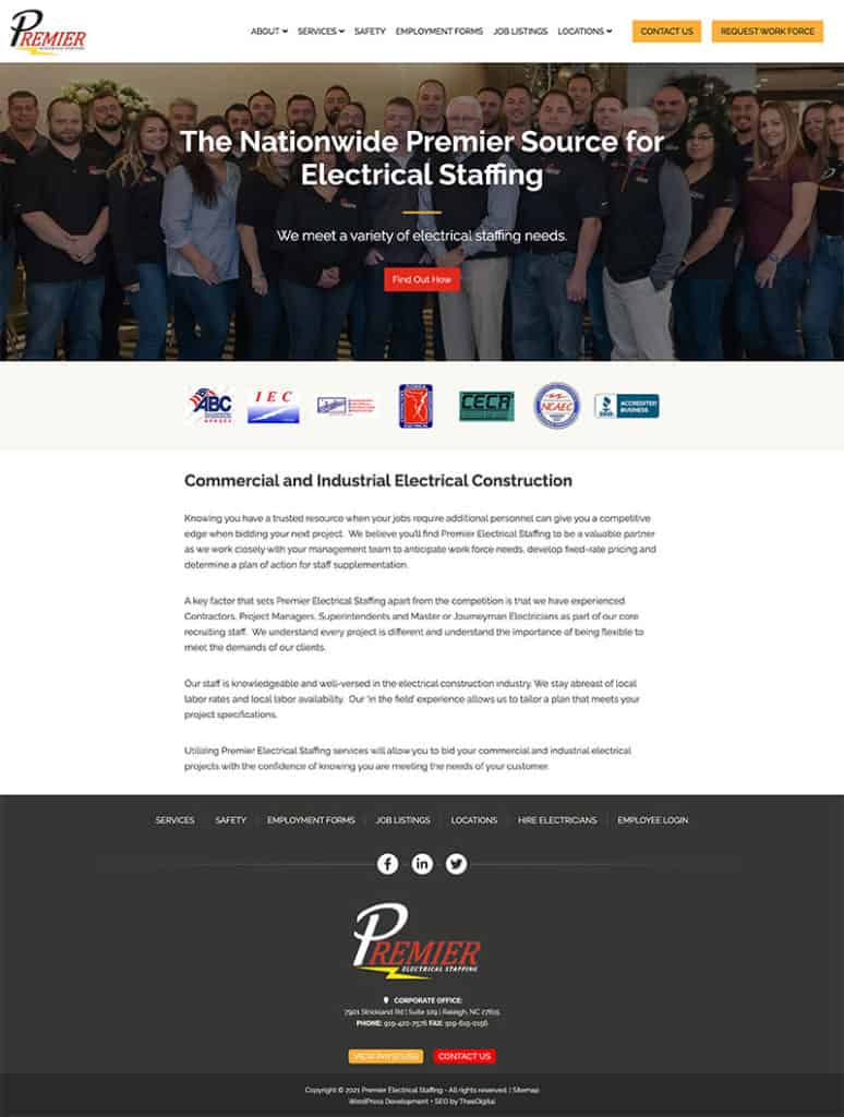 SEO and Marketing Custom WordPress Features for a Construction Staffing Company