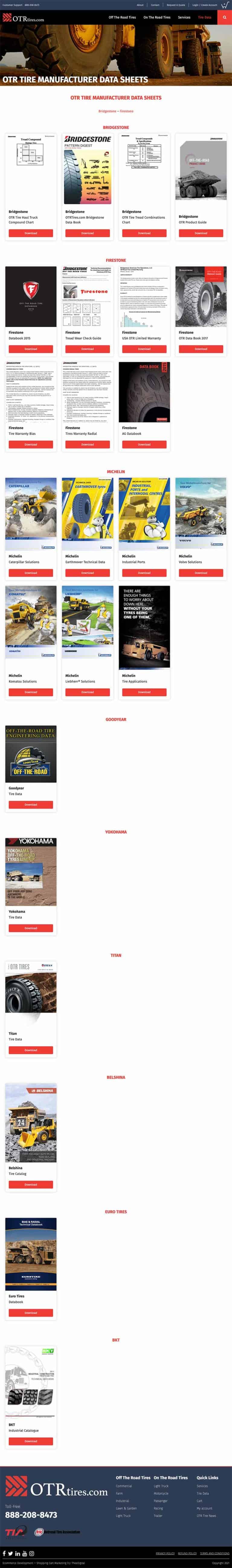 Data Page for Online Auto Parts Company