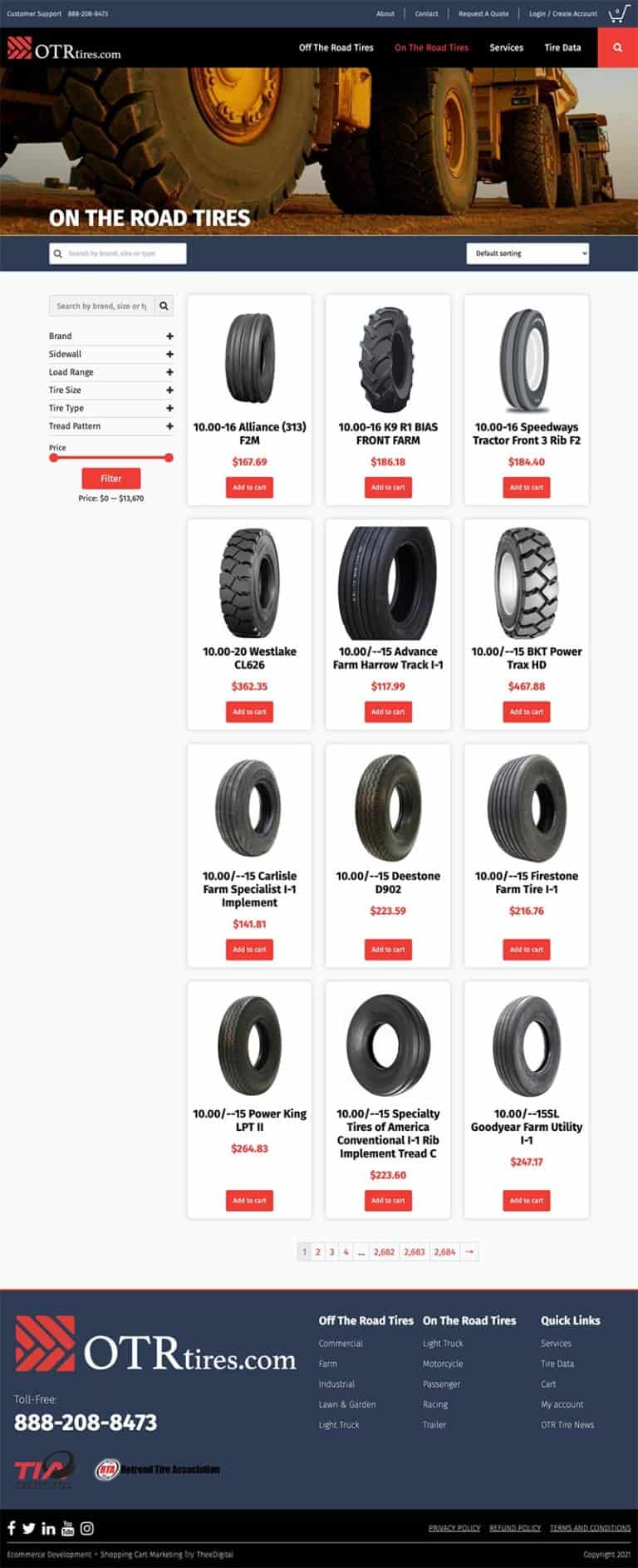 Custom Product Page for Online Auto Parts Company