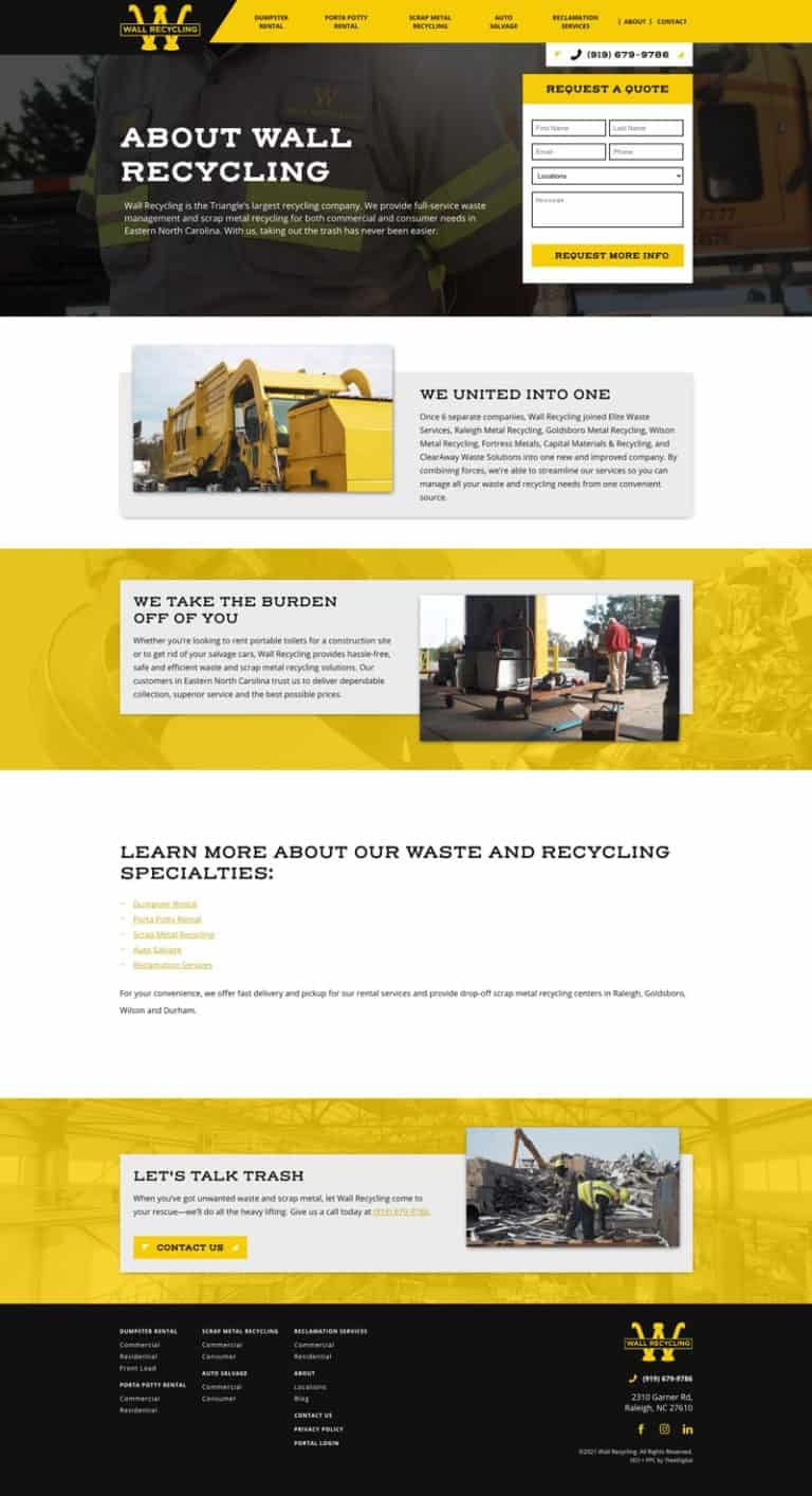 SEO and Marketing for a Construction Recycling Company