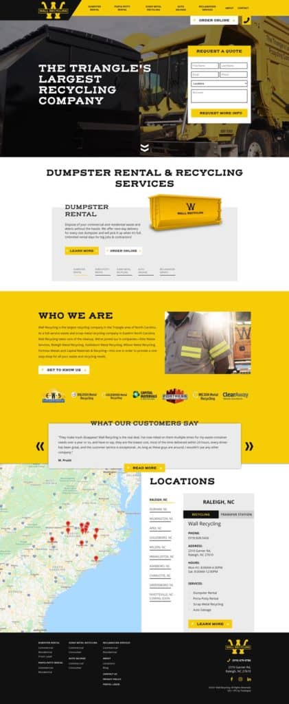 SEO and Marketing for a Construction Recycling Company