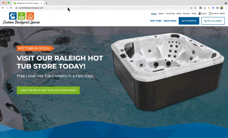 Custom WordPress Features for a Retail Hot Tub Business