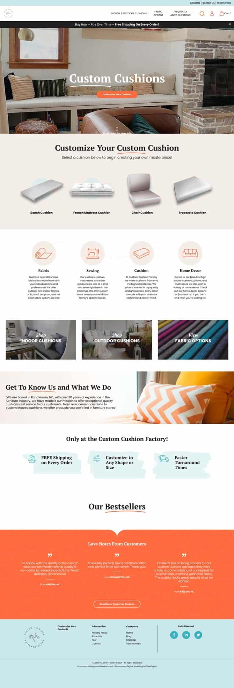 Custom Web Design for a Retail Furniture Company