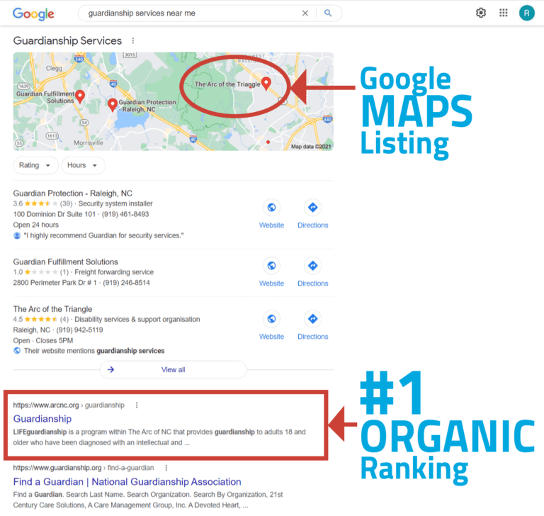 Improved Google Rankings for a Non-Profit Agency in Raleigh