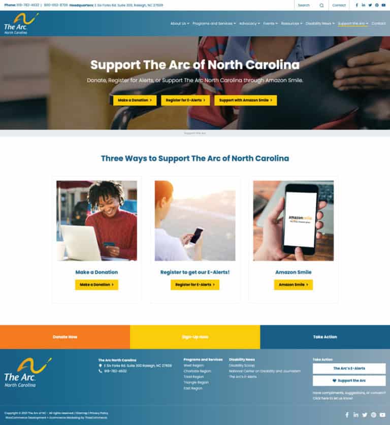 Custom Web Design for a Non-Profit Agency in Raleigh