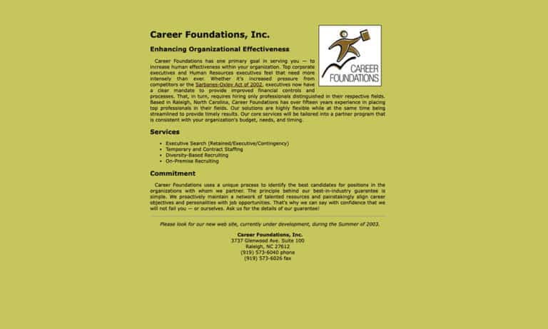 Career Foundations Before Screenshot