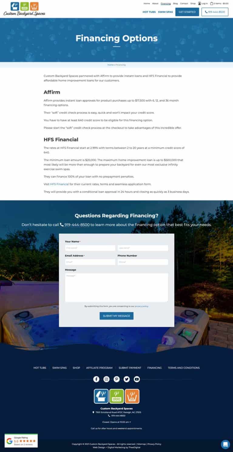 Marketing Services for a Hot Tub Company in Raleigh
