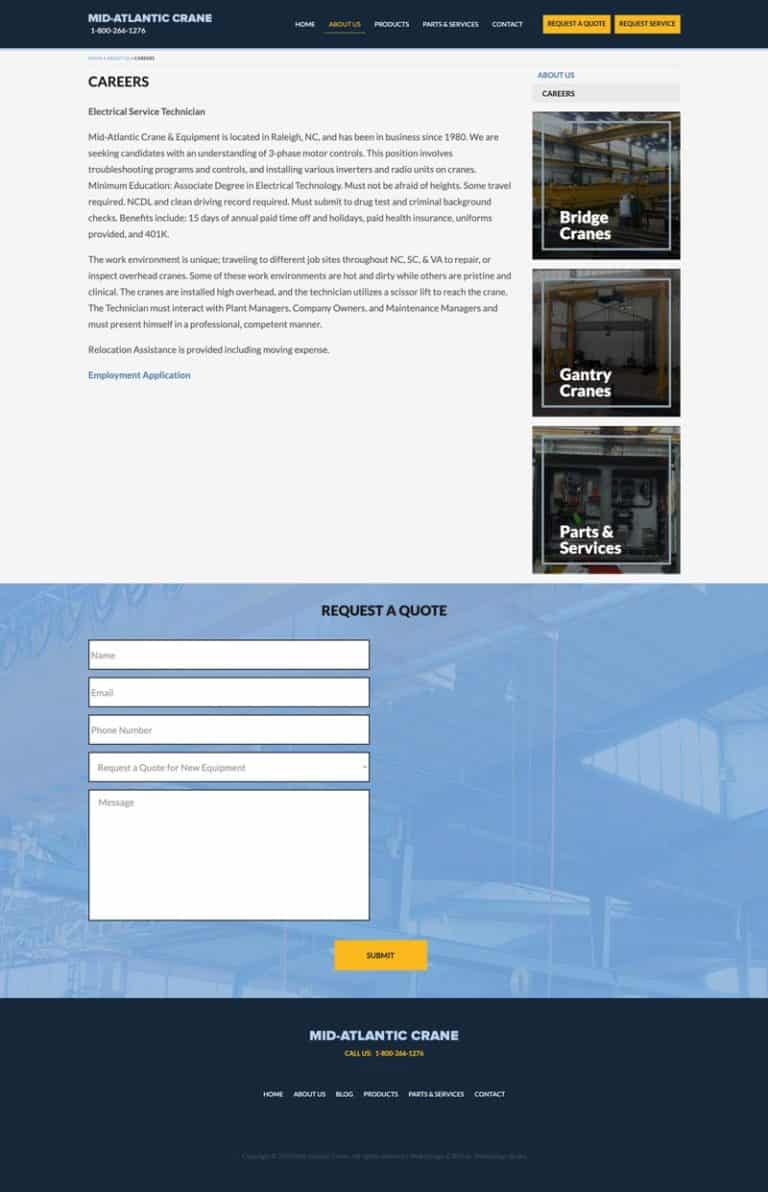 Custom Web Design for a Construction Industry Company