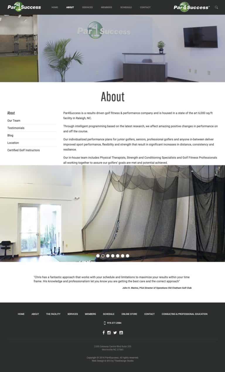 Responsive Web Design for a Golf Fitness and Performance Company