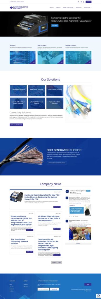 WordPress Development for an Optical Fiber and Cable Manufacturing Company