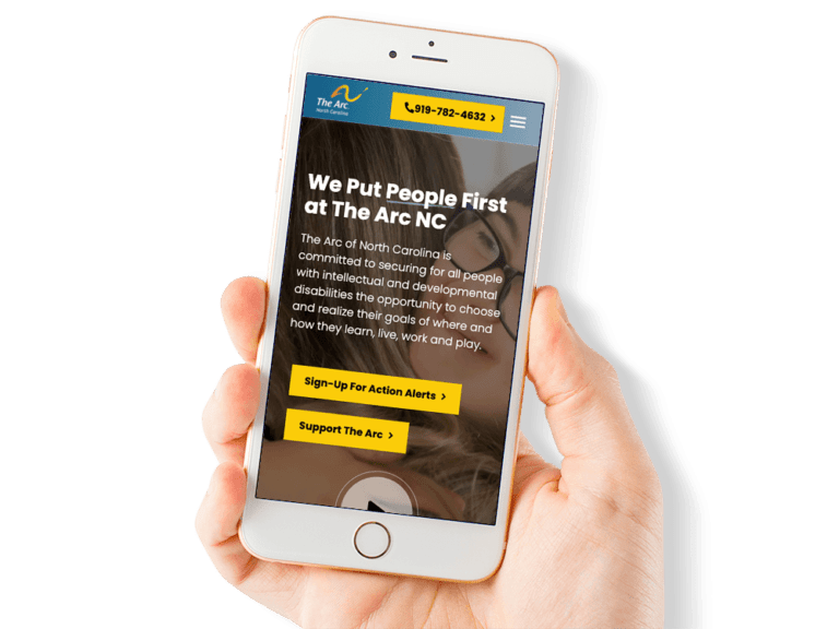 Thumb Friendly Mobile Design for a Non-Profit Agency in Raleigh