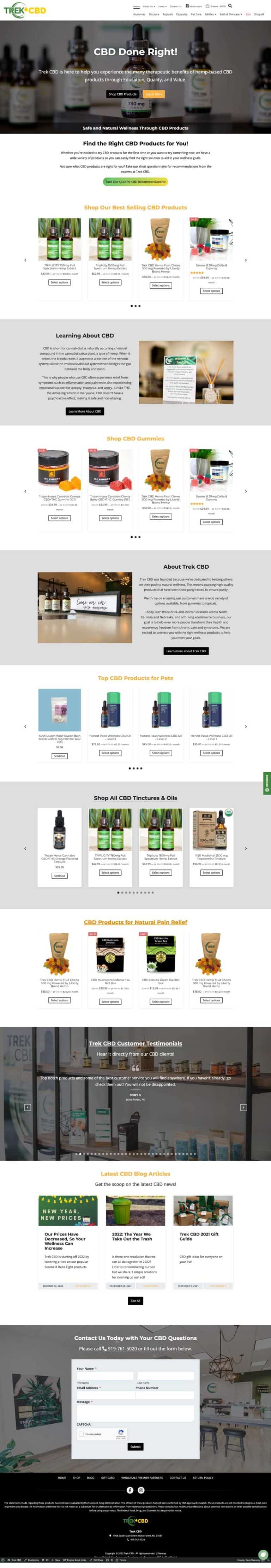 User Interface Design for a CBD Medicine Business