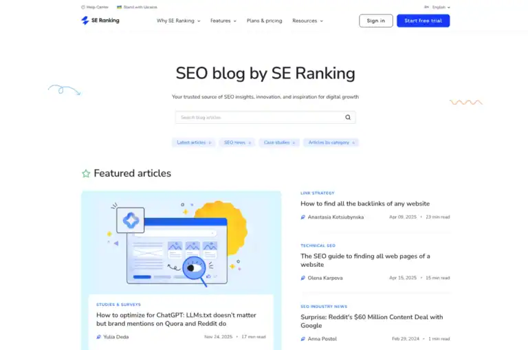 SE ranking blog