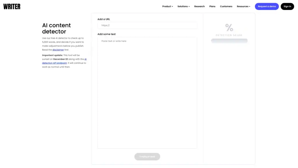 Writer AI content Detector