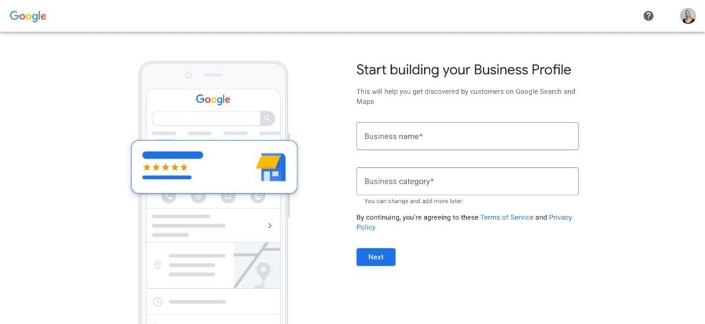 Google Business sign up