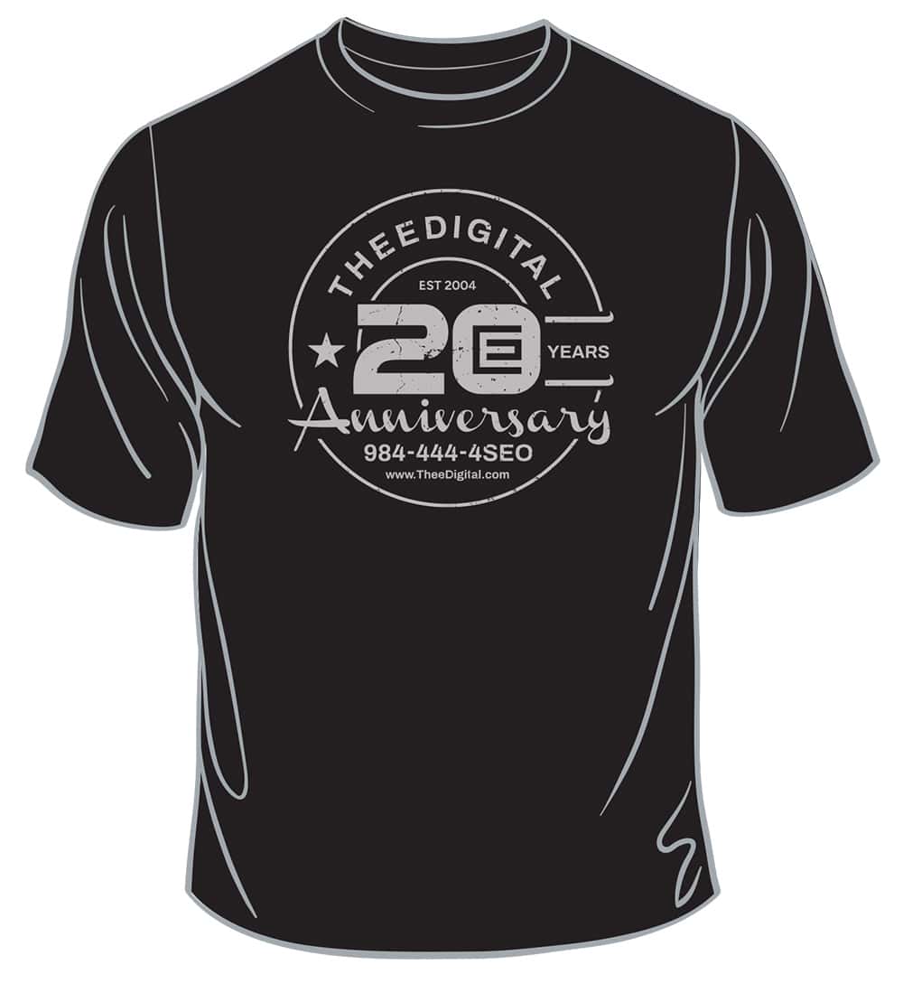 TheeDigital 20th anniversary tshirt