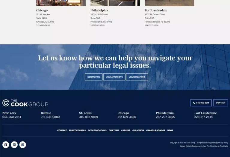 cook group web page after 12