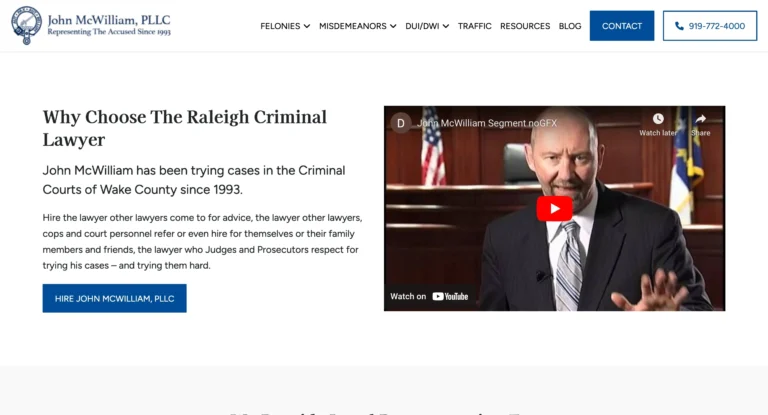raleigh criminal lawyers website redesign
