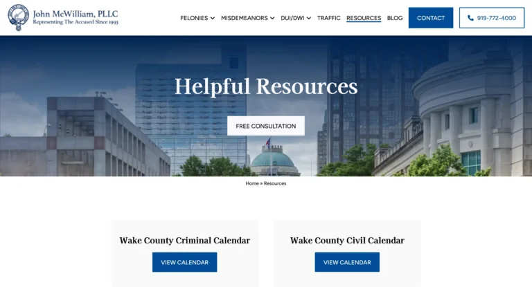 raleigh criminal lawyers website redesign