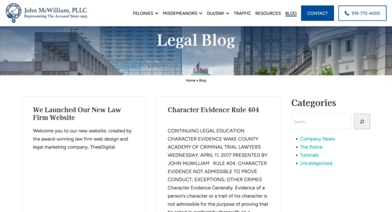 raleigh criminal lawyers website redesign