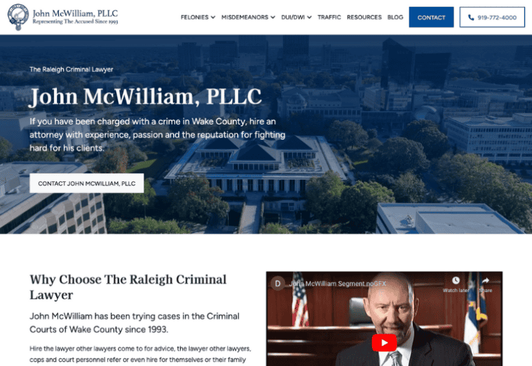 john mcwilliams raleigh criminal lawyer website before