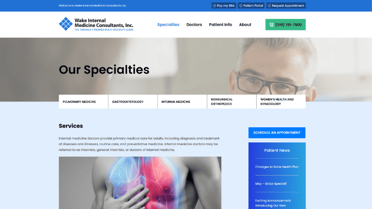 wake internal medicine website