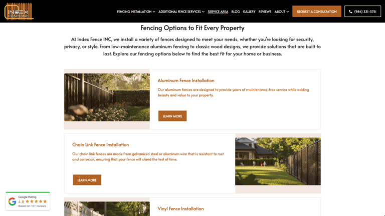 Index fence website