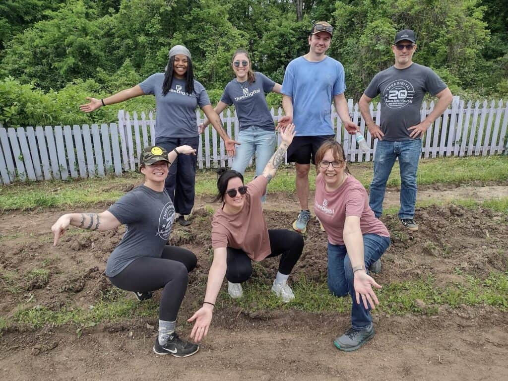 The Team after finishing the pollinator garden