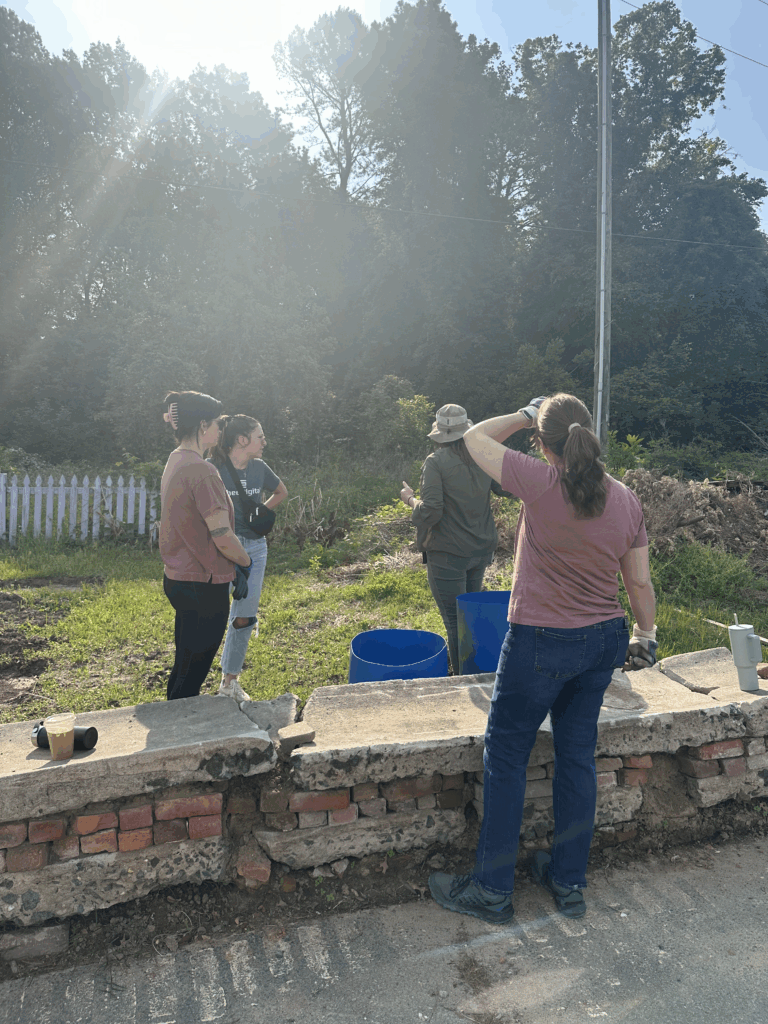 the scrap exchange pollinator garden clean up