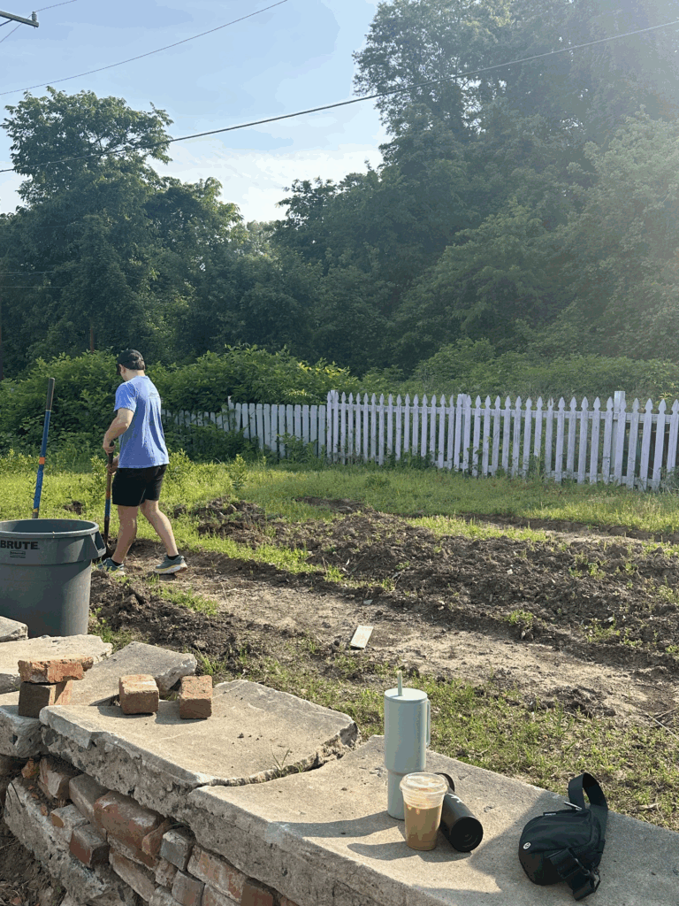 the scrap exchange pollinator garden clean up