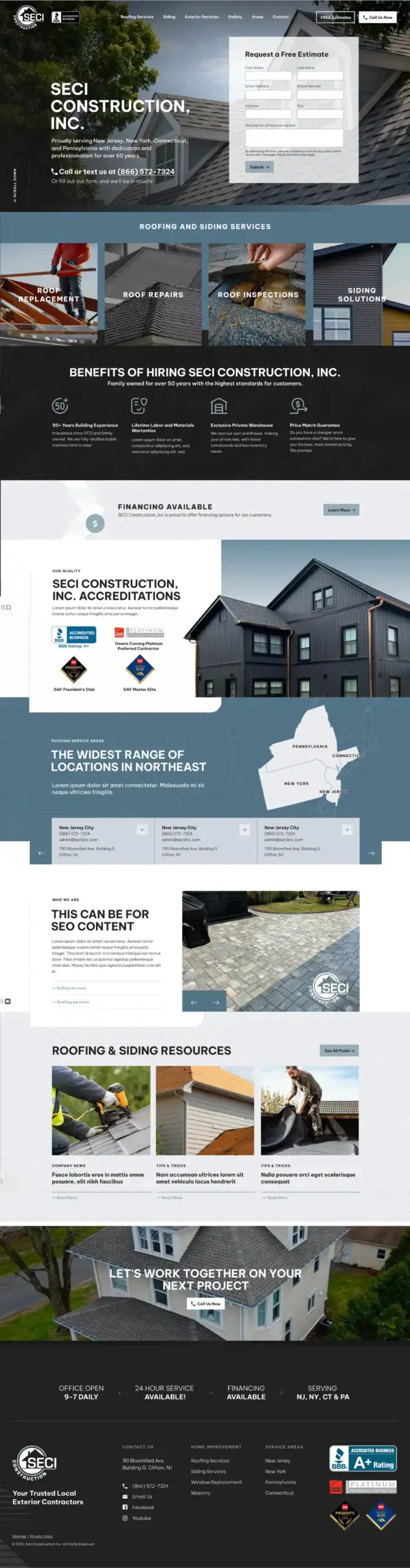new website set up for Seci construction.webp