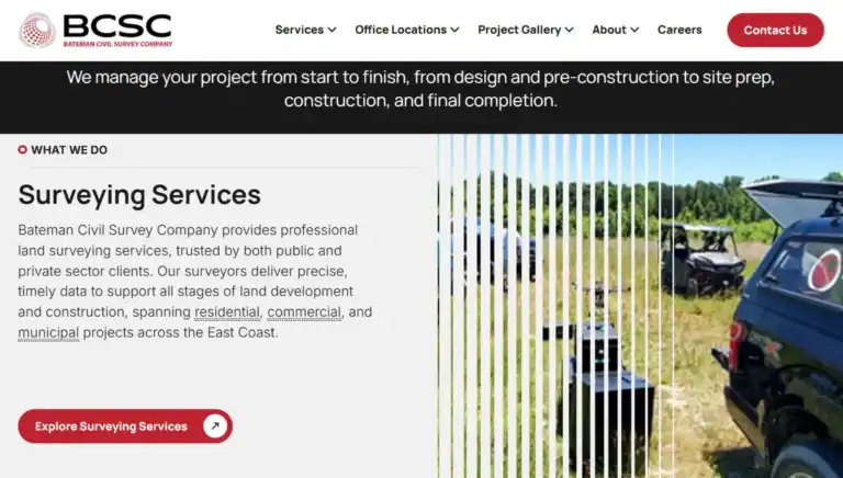 Bateman civil survey company new website after redesign