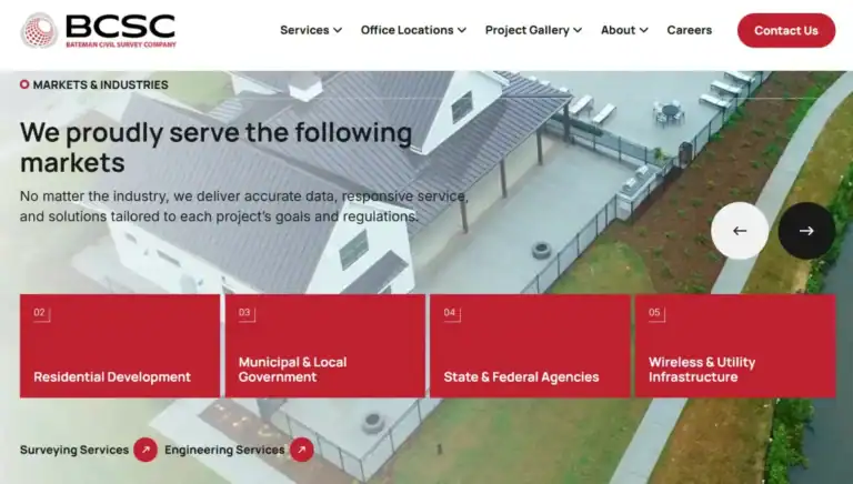 Bateman civil survey company new site after design
