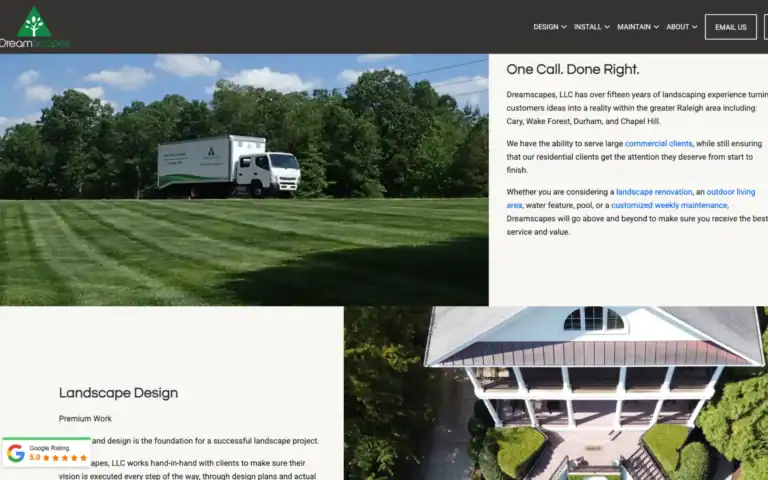 dreamscapes new website after Website redesign 2