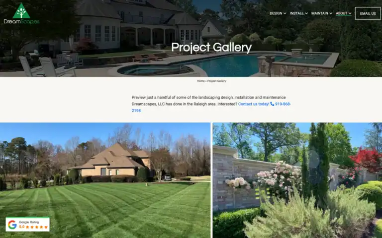dreamscapes new website after Website redesign 7.5