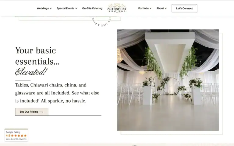 chandelier events venue new site