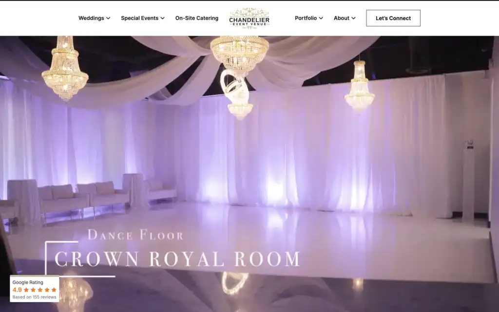 the chandalier crown royal room