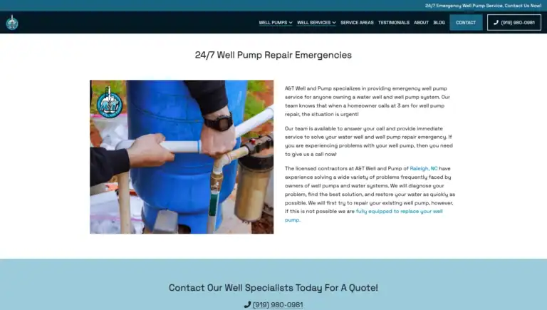 at well and pump emergencies