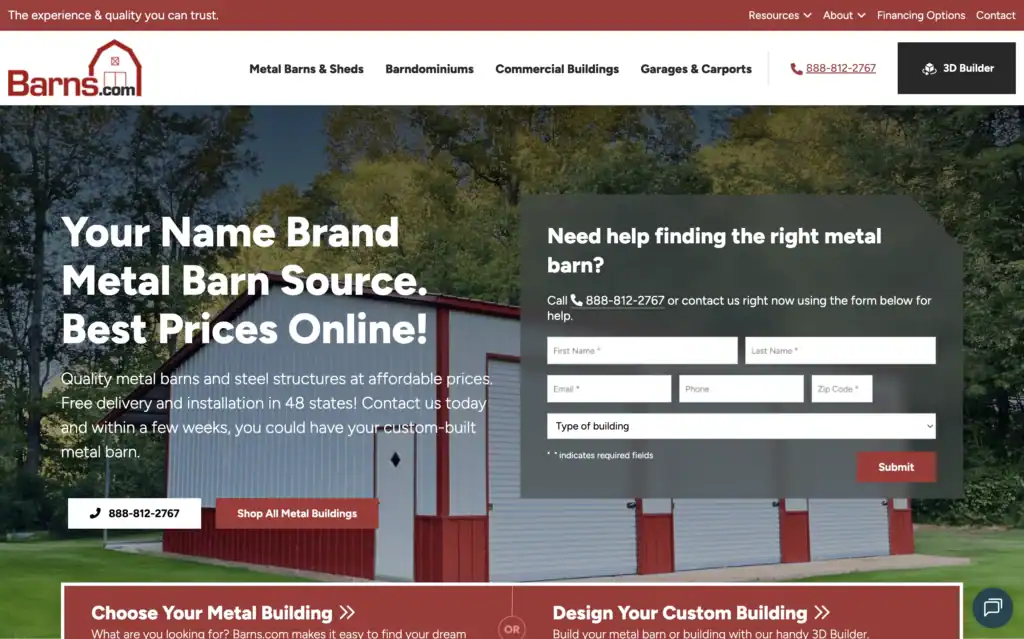 barns.com homepage