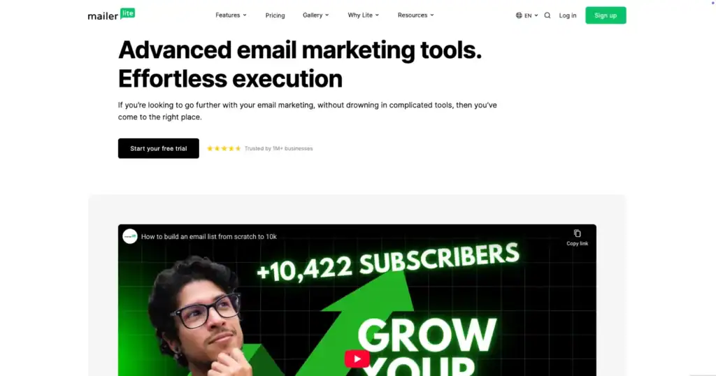 mailer lite monitor CRM email marketing