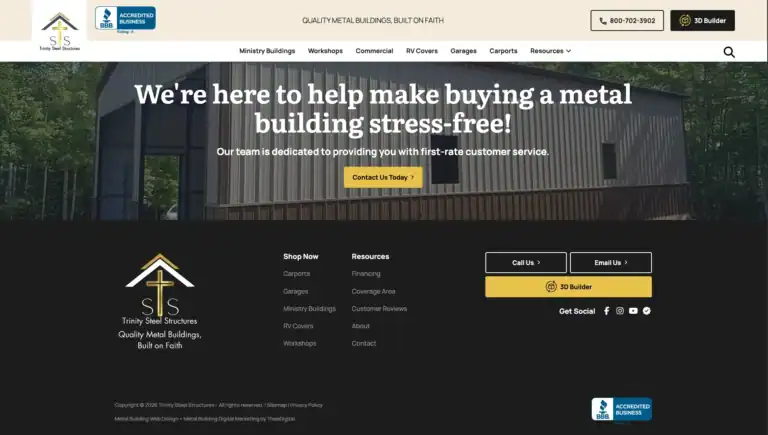 Trinity steel buildings new website design 6