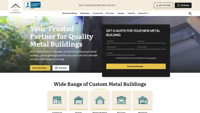 trinity steel buildings home page
