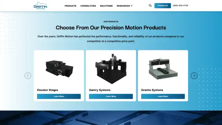Wordpress development for a Precision Motion Equipment Manufacturer
