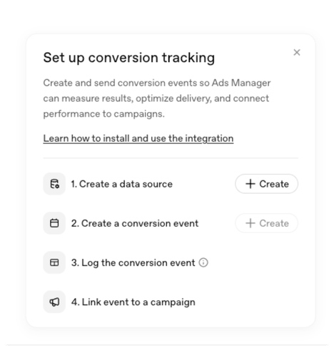 ChatGPT ads set up conversion tracking