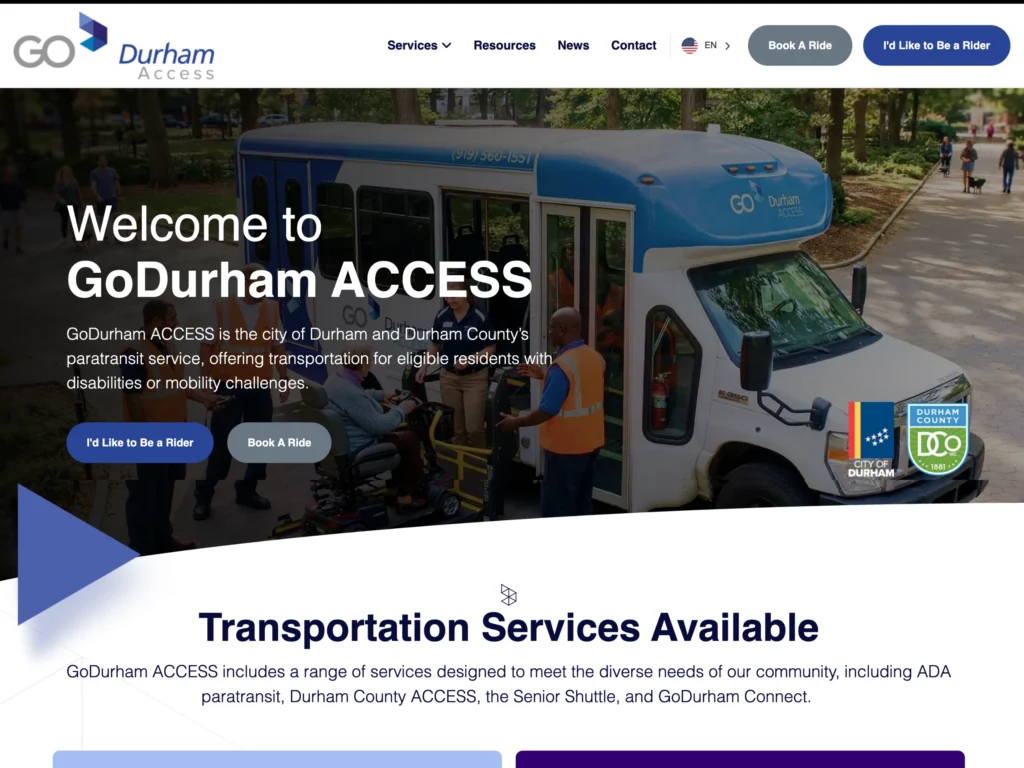 go durham access new wordpress website development